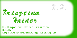 krisztina haider business card